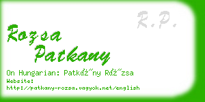 rozsa patkany business card